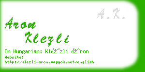 aron klezli business card